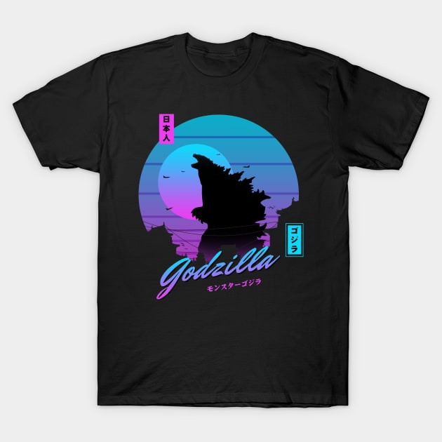 Godzilla sunset T-Shirt by mrcatguys